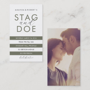 Classic Stripe Stag & Doe Ticket, benutzerdefinier Visitenkarte