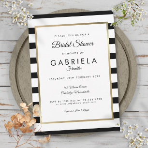 Classic Stripe Wedding Brautparty Einladung