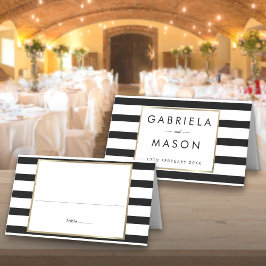 Classic Stripe Wedding | Imitate Gold Foil Platzkarte
