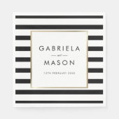 Classic Stripe Wedding | Imitate Gold Foil Serviette (Vorderseite)