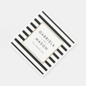 Classic Stripe Wedding | Imitate Gold Foil Serviette (Ecke)