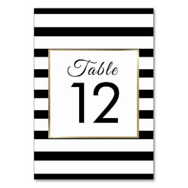 Classic Stripe Wedding | Imitate Gold Foil Tischnummer
