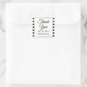 Classic Stripe Wedding | Imitate Gold Foil Vielen Quadratischer Aufkleber (Tasche)