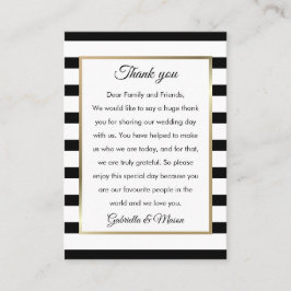 Classic Stripe Wedding Vielen Dank Platzkarte