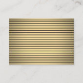 Classic Striped Border Black & Gold Large Escort / Platzkarte (Rückseite)