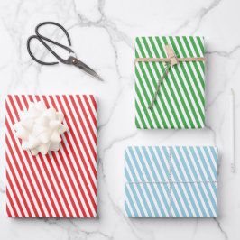 Classic Striped Holiday Occasion Geschenkpapier Set