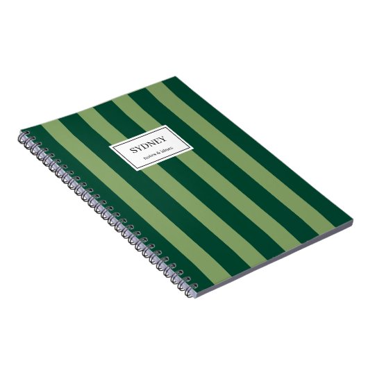 Classic Striped Notebook Custom Name Journal  Notizblock (Rechte Seite)