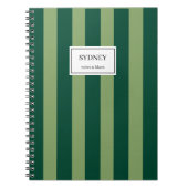 Classic Striped Notebook Custom Name Journal  Notizblock (Vorderseite)