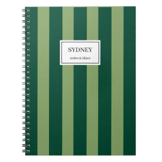 Classic Striped Notebook Custom Name Journal  Notizblock