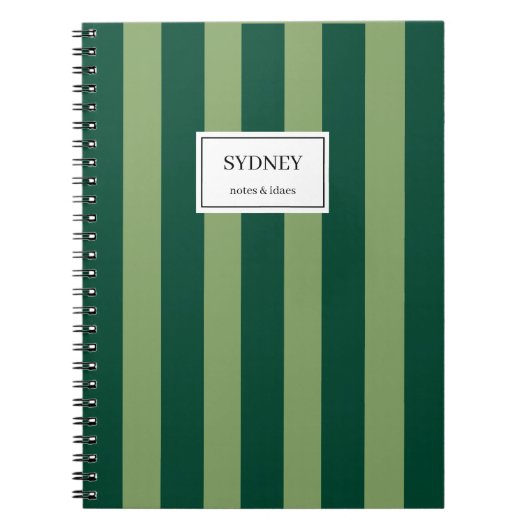 Classic Striped Notebook Custom Name Journal Notizblock (Vorderseite)