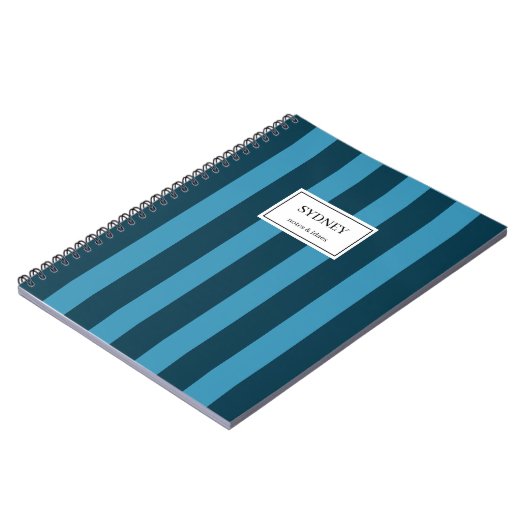 Classic Striped Notebook Custom Name Journal  Notizblock (Linke Seite)