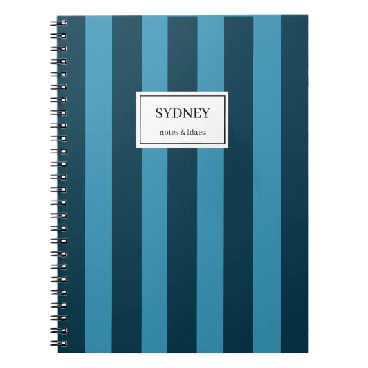 Classic Striped Notebook Custom Name Journal  Notizblock (Vorderseite)