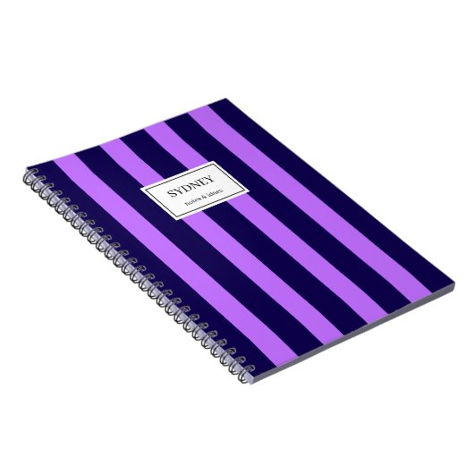 Classic Striped Notebook Custom Name Journal Notizblock (Rechte Seite)