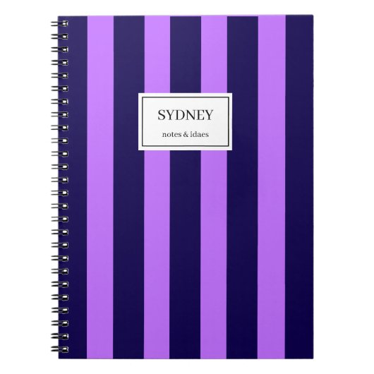 Classic Striped Notebook Custom Name Journal  Notizblock (Vorderseite)