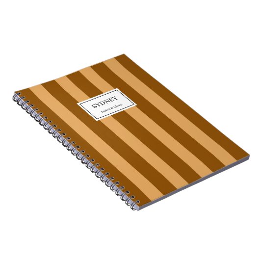 Classic Striped Notebook Custom Name Journal Notizblock (Rechte Seite)