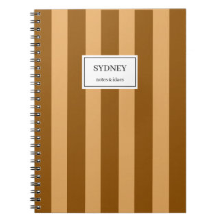 Classic Striped Notebook Custom Name Journal  Notizblock