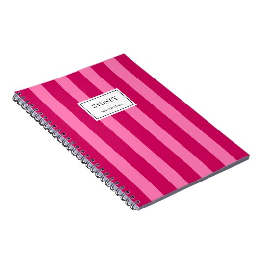 Classic Striped Notebook Custom Name Journal  Notizblock (Rechte Seite)