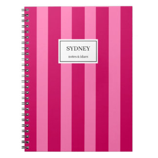 Classic Striped Notebook Custom Name Journal  Notizblock