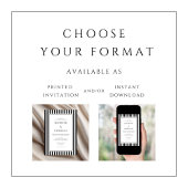 Classic Stripes Black And White Wedding Einladung