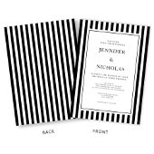 Classic Stripes Black And White Wedding Einladung