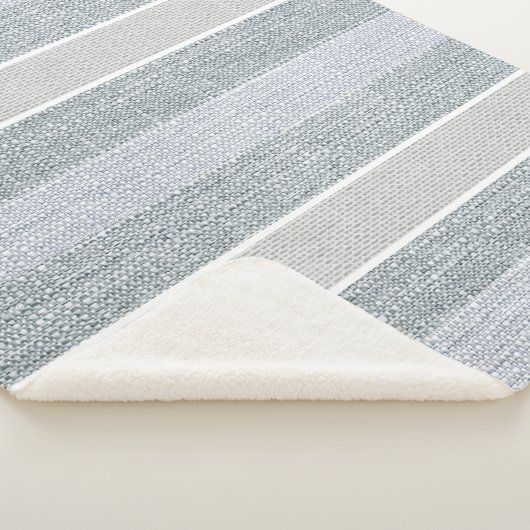 Classic Stripes Grays, Taupe, White Sherpa Sherpadecke (3/4)