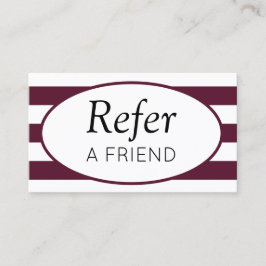 Classic Stripes Maroon Refer a Friend Empfehlungskarte