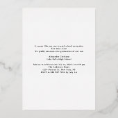 Classic Stripes Moderne Foto Graduation Party Folieneinladung (Rückseite)