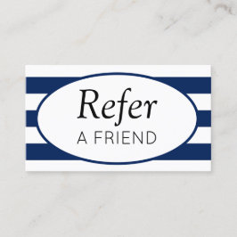Classic Stripes Navy Refer a Friend Empfehlungskarte