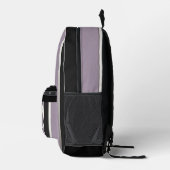 Classic Stripes Purple Black and Silver Bedruckter Rucksack (Rechts)
