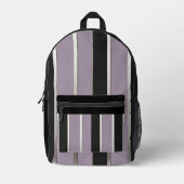 Classic Stripes Purple Black and Silver Bedruckter Rucksack (Vorderseite)