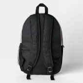 Classic Stripes Purple Black and Silver Bedruckter Rucksack (Rückseite)