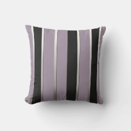 Classic Stripes Purple Black and Silver Kissen