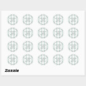 Classic Stripes Wedding Monogram Address Label Runder Aufkleber (Blatt)