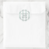Classic Stripes Wedding Monogram Address Label Runder Aufkleber (Tasche)
