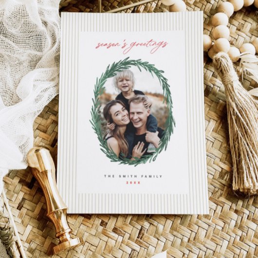 Classic Stripes Weihnachtskartentafel Feiertagskarte