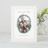 Classic Stripes Weihnachtskartentafel Feiertagskarte (Stehend Vorderseite)