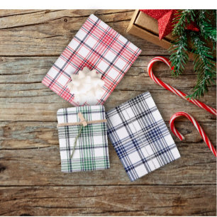 Classic Stripes Weihnachtswrapping Sheet Set von 3 Geschenkpapier Set