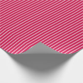 Classic Stripes White - Raspberry Geschenkpapier (Ecke)