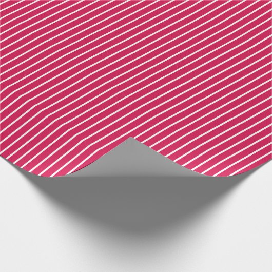 Classic Stripes White - Raspberry Geschenkpapier (Ecke)