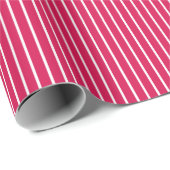 Classic Stripes White - Raspberry Geschenkpapier (Rolleneckpunkt)