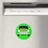 Classic Stripey Austin Mini Cooper Auto Magnet (In Situ (Geschirrspüler))