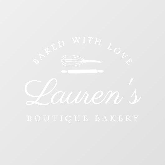 Classic Style Cafe Bakery Boutique Shop Logo Fensteraufkleber (Blatt)