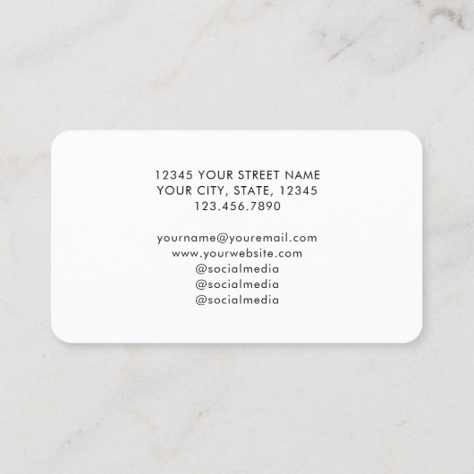 Classic Style Custom ID Foto Black Visitenkarte (Rückseite)