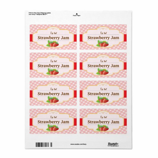Classic Style Jam Jelly Strawberry Label (Vorne)