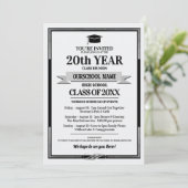 Classic Style School Colors Class Wiedersehen Einladung (Stehend Vorderseite)