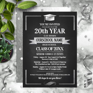 Classic Style School Colors Class Wiedersehen Einladung