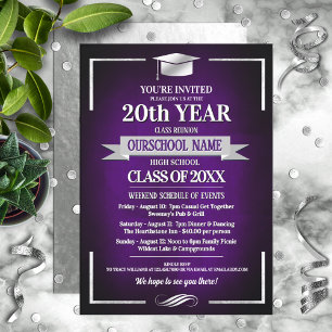 Classic Style School Colors Class Wiedersehen Einladung