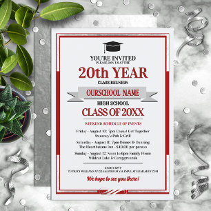 Classic Style School Colors Class Wiedersehen Einladung