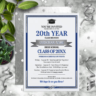 Classic Style School Colors Class Wiedersehen Einladung