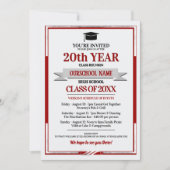 Classic Style School Colors Class Wiedersehen Einladung (Vorderseite)